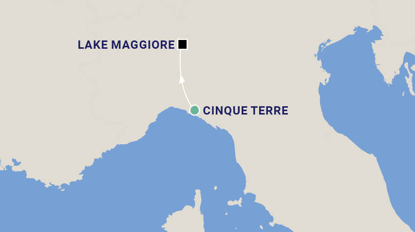 Cinque Terre and Lake Maggiore Painting Workshop with Annee Kelly Map