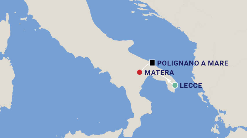 Puglia and Matera Painting Workshop with John Lovett Map