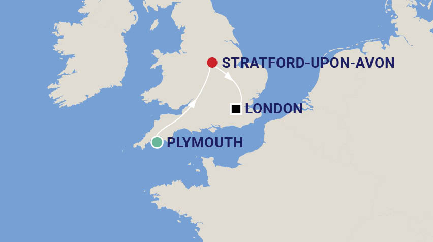 Cornwall & Cotswolds England painting Workshop with Terry Jarvis Map