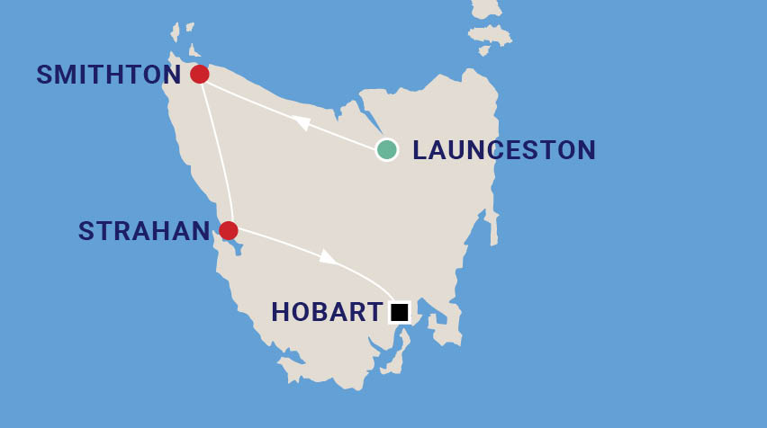 Tasmania Painting Workshop with Terry Jarvis Map